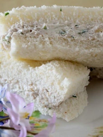 Walnut Cream Cheese Sandwiches on a plate.