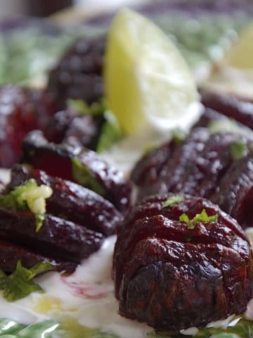 Roasted hasselback beets.