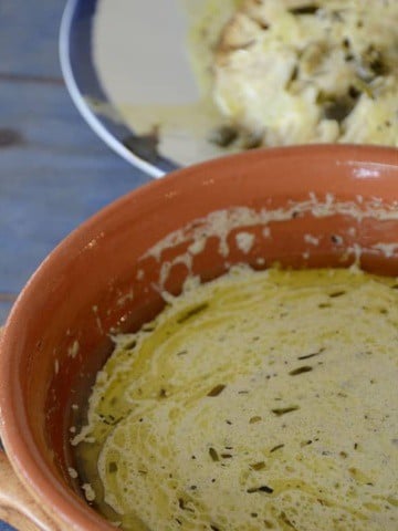 Close up of creamy Cafe de Paris sauce.